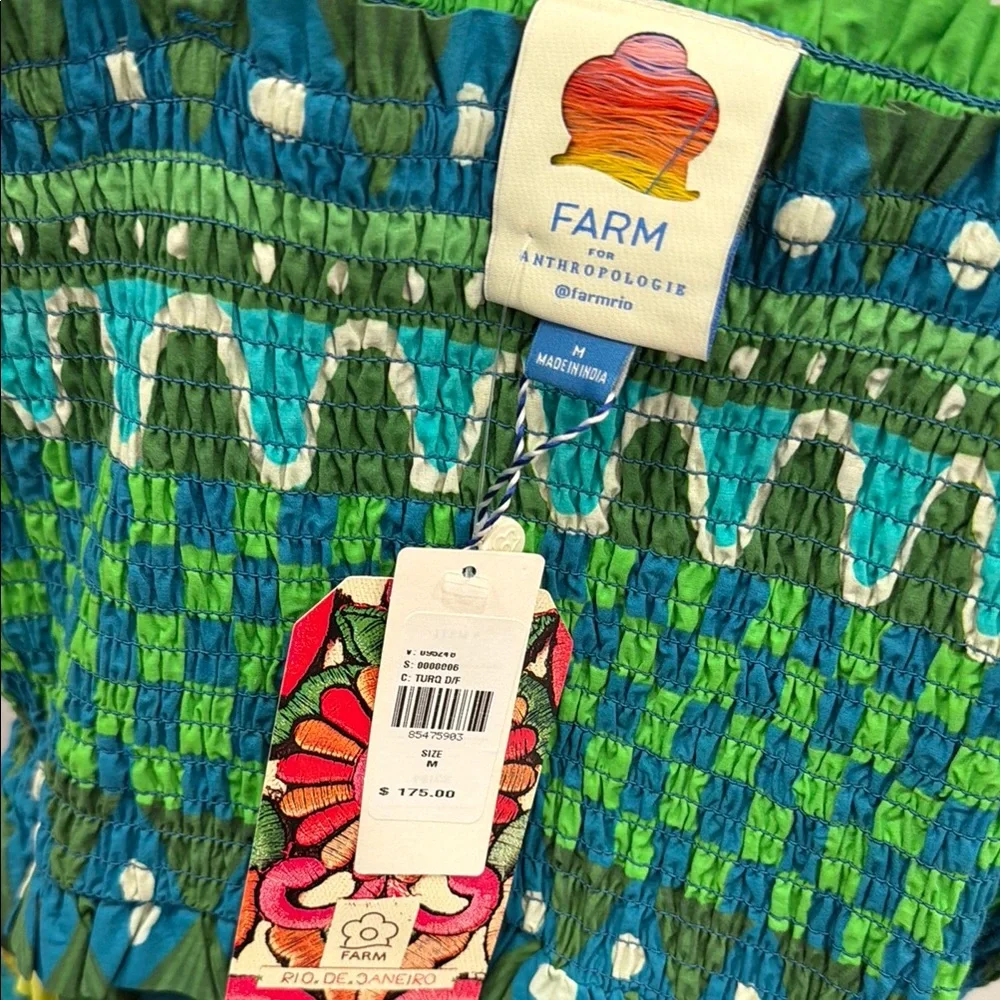 FARM Rio Green & Teal Tropical Midi Dress - Picture 9 of 9